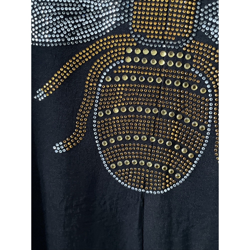 Culture Code XL Black Rhinestone Bee Blazer NWT‎ Pleated Back Jacket - Picture 12 of 16